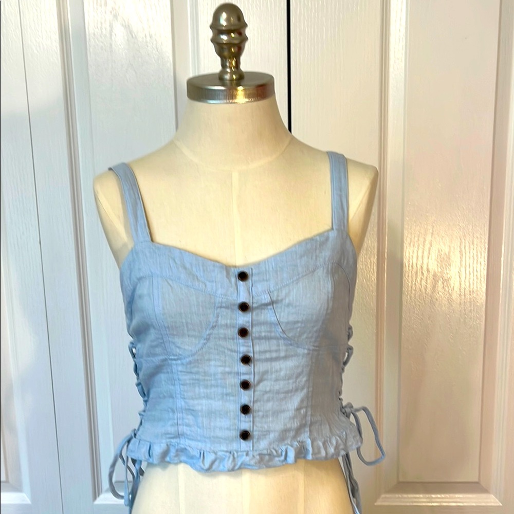 Linen Blend Halter Top